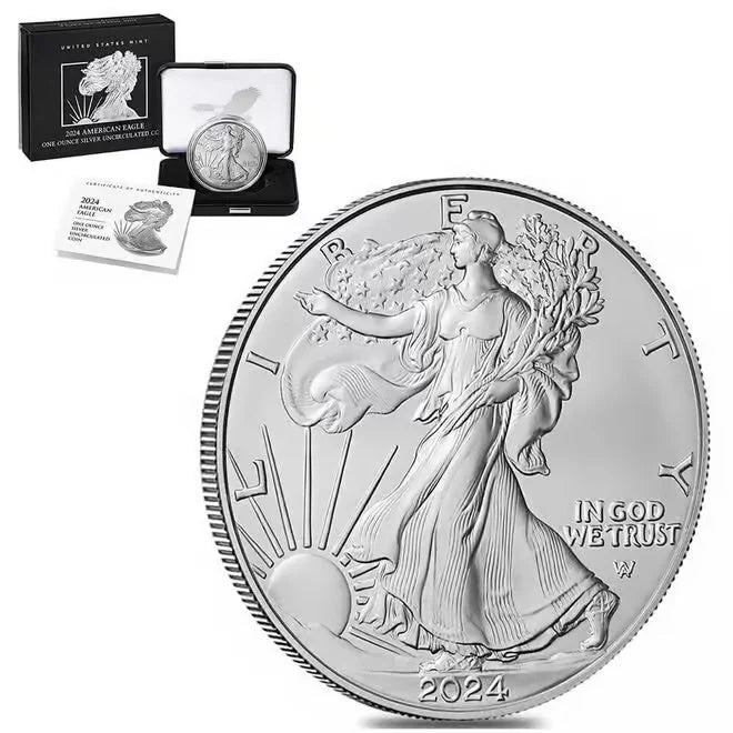 2024 1 oz Silver American Eagle $1 Coin BU image 1