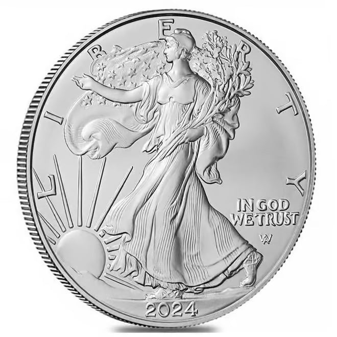 2024 1 oz Silver American Eagle $1 Coin BU image 2