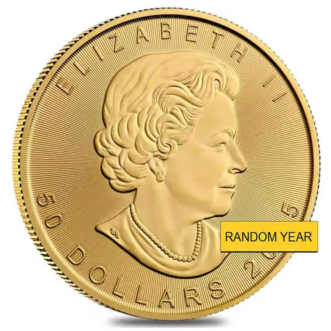 1 oz Canadian Gold Maple Leaf $50 Coin (Random Year) image 2