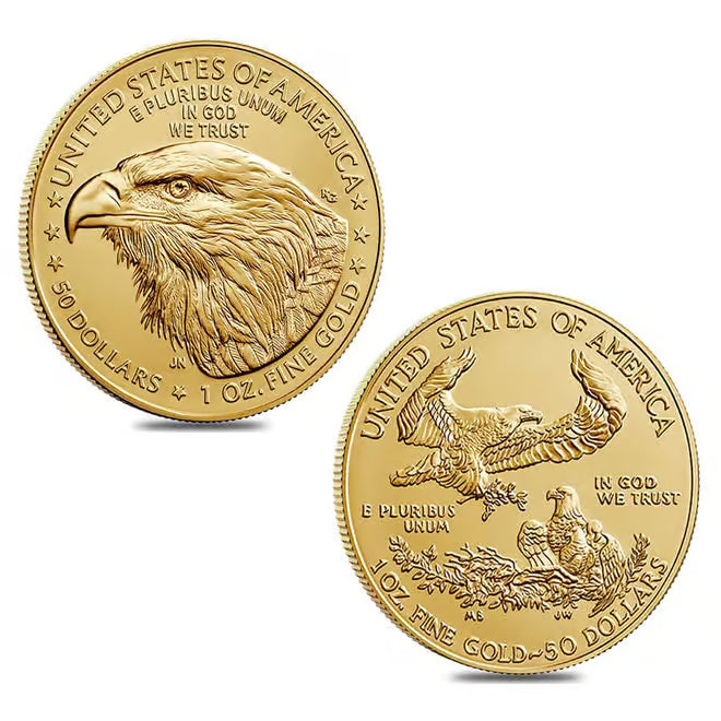 1 oz Gold American Eagle $50 Coin BU (Random Year) image 1