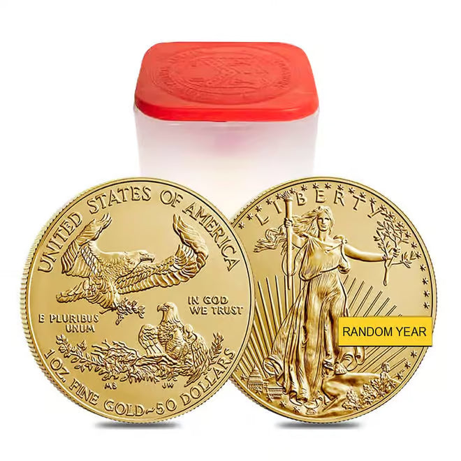 1 oz Gold American Eagle $50 Coin BU (Random Year) image 3