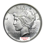 Peace Silver Dollar BU obverse; representative image, supplied year 1922–1925 varies by stock